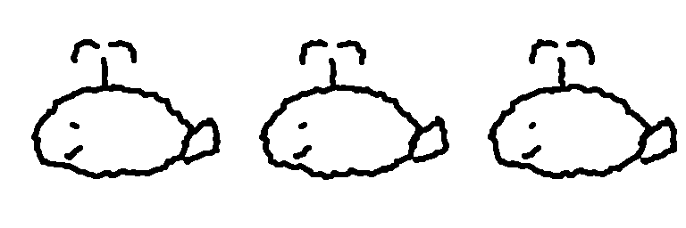 A stranger's doodle of a whale, ready to color.